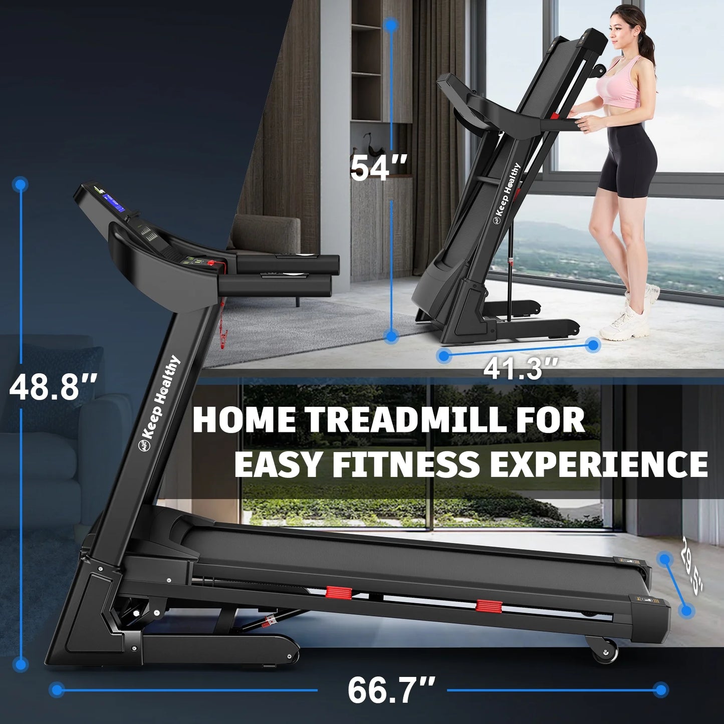 400Lb Capacity 3.5 HP Treadmill with 15% Auto Incline for Home - Heavy Duty Foldable Treadmill with App/Bluetooth - 18 Inch Wide Belt Folding Treadmill
