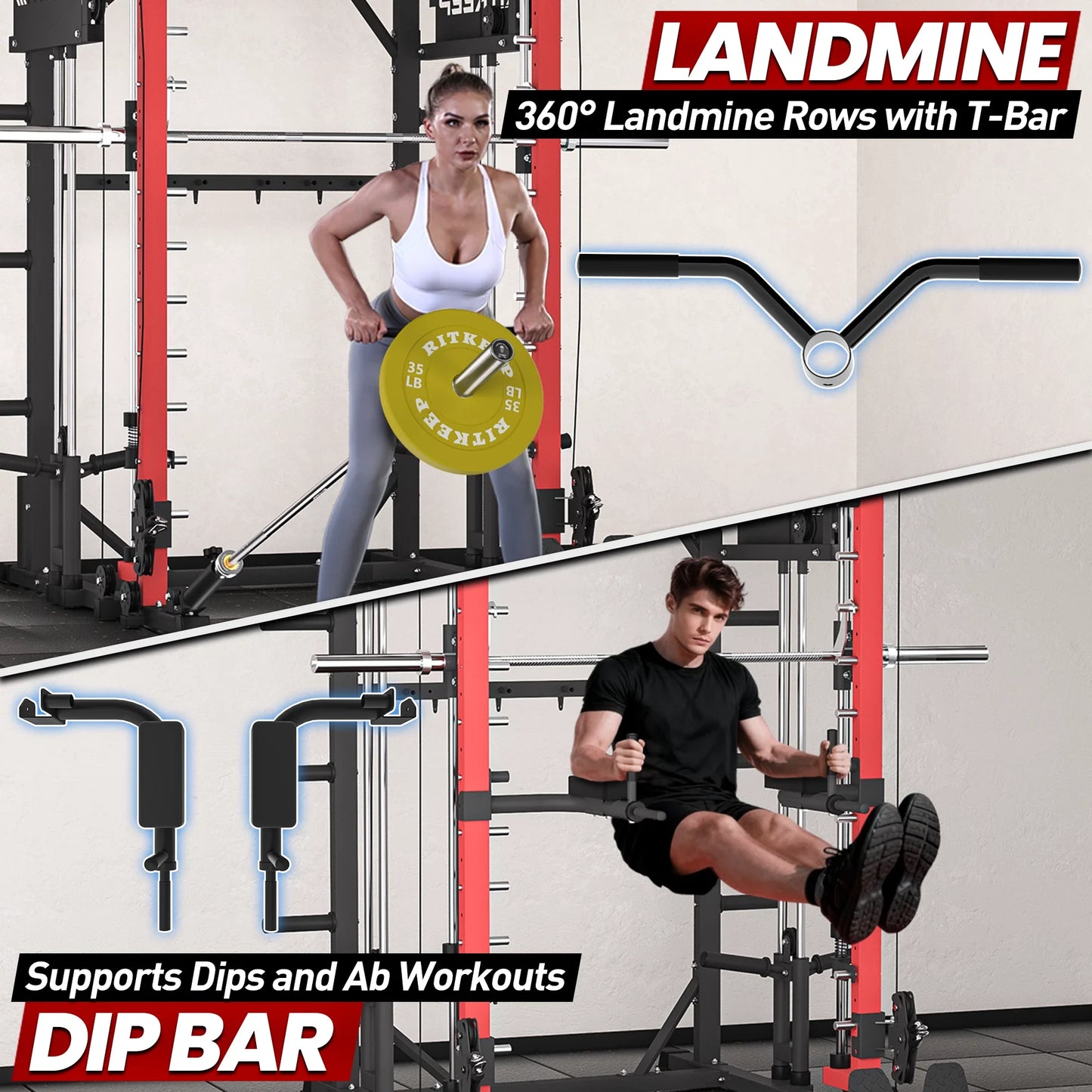 PMAX-4750 Dual Plate Loaded Squat Exercise Machine Gym Equipment Package