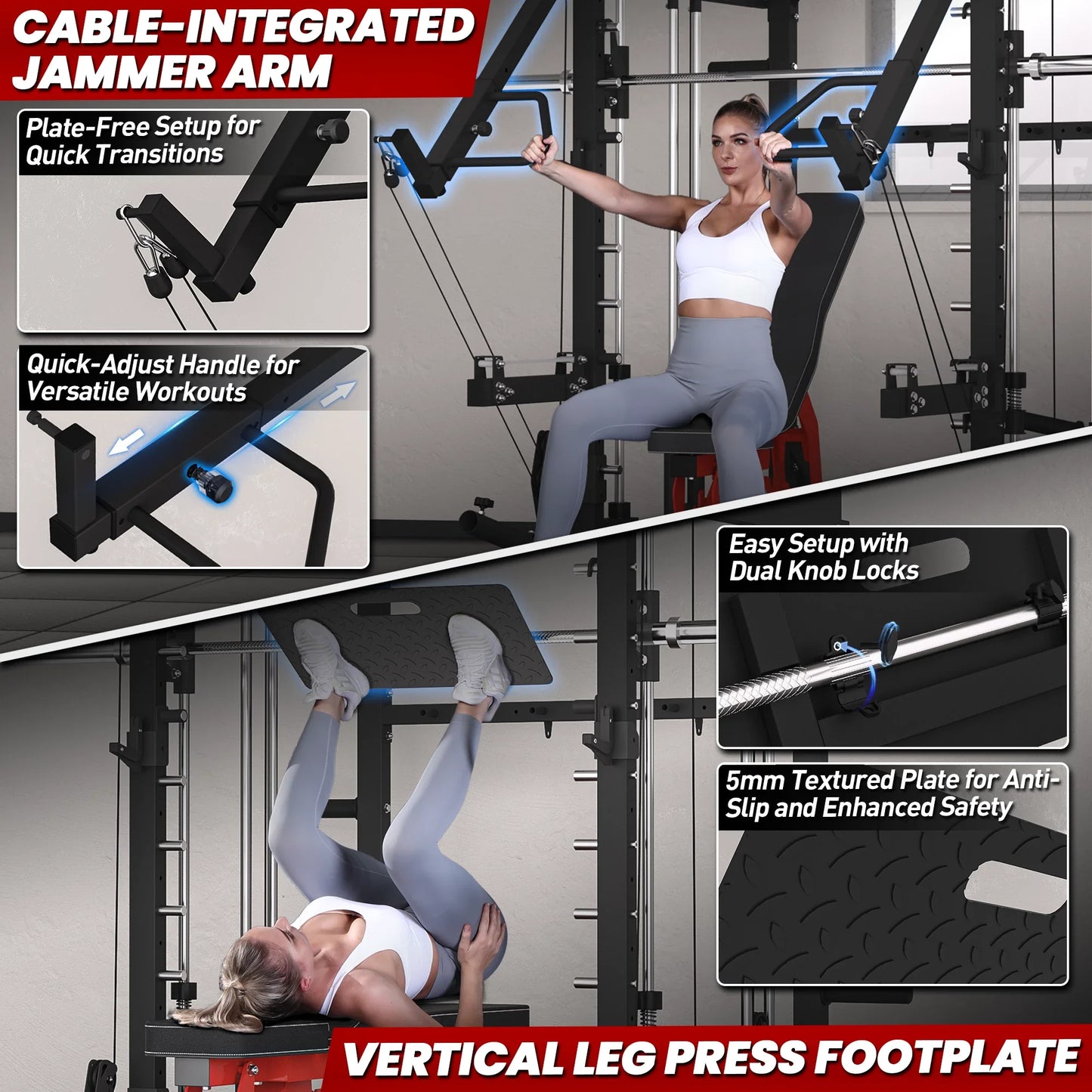 PMAX-4750 Dual Plate Loaded Squat Exercise Machine Gym Equipment Package