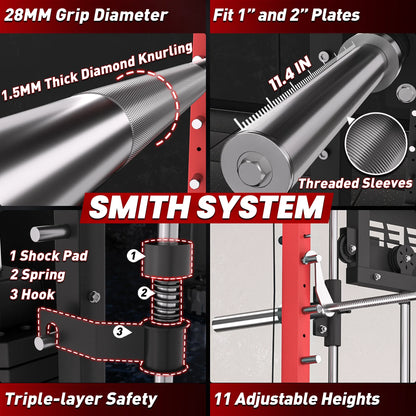 PMAX-4750 Dual Plate Loaded Squat Exercise Machine Gym Equipment Package