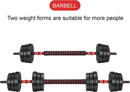 Adjustable Dumbbell Set, 22/44/66/88Lbs Free Weights, 4-In-1 Barbell & Kettlebell Set, Non-Slip Handles, Fitness for Men & Women