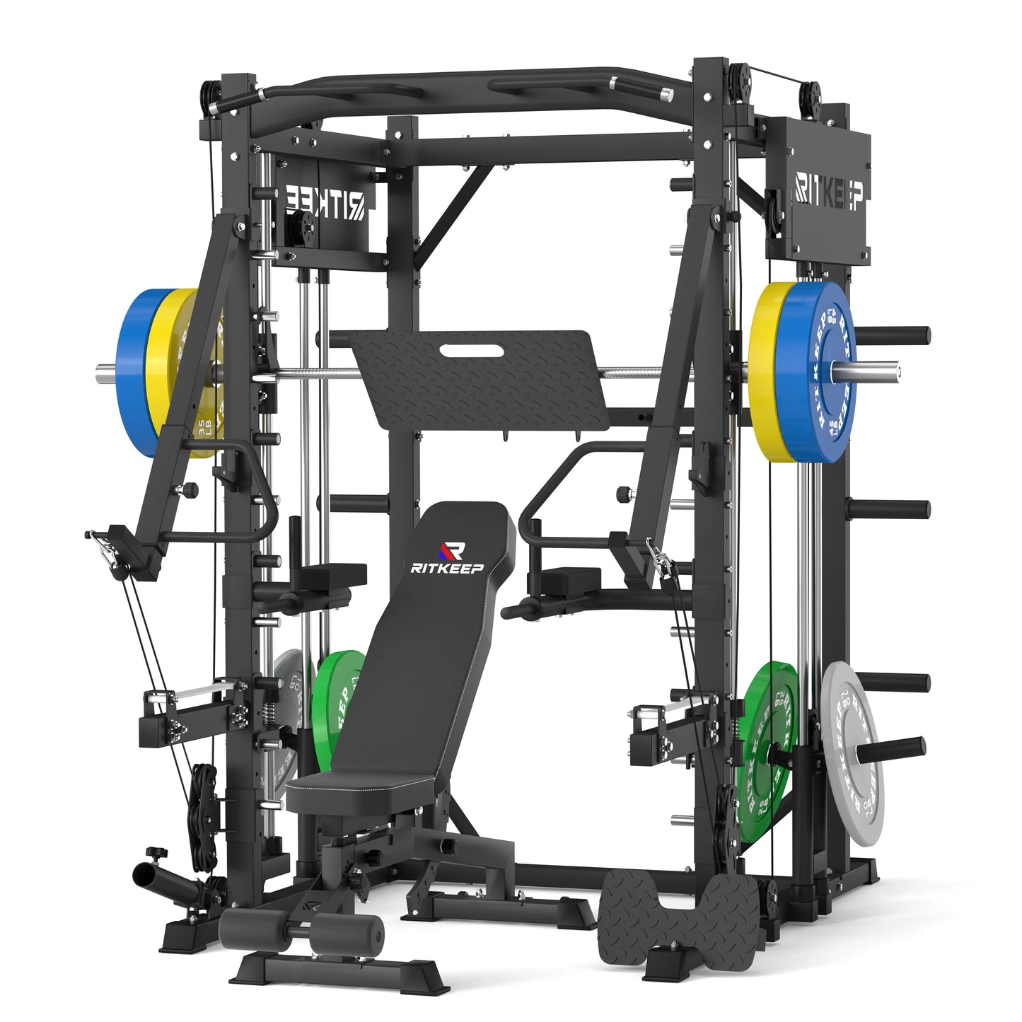 PMAX-4750 Dual Plate Loaded Squat Exercise Machine Gym Equipment Package