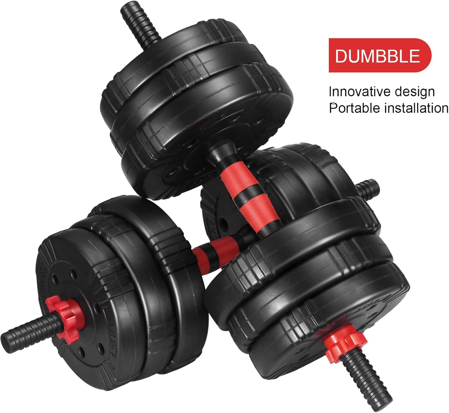 Adjustable Dumbbell Set, 22/44/66/88Lbs Free Weights, 4-In-1 Barbell & Kettlebell Set, Non-Slip Handles, Fitness for Men & Women